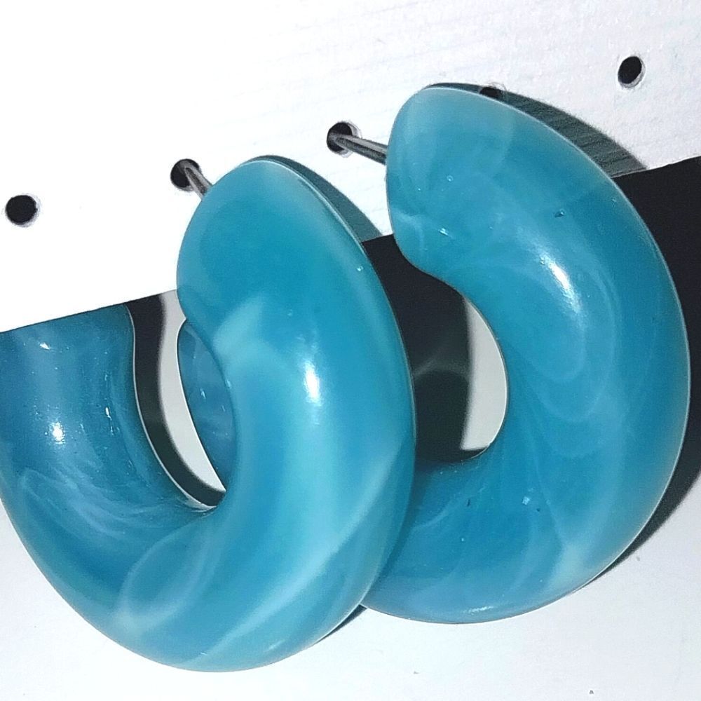 Super cute blue pop of color fashion earrings